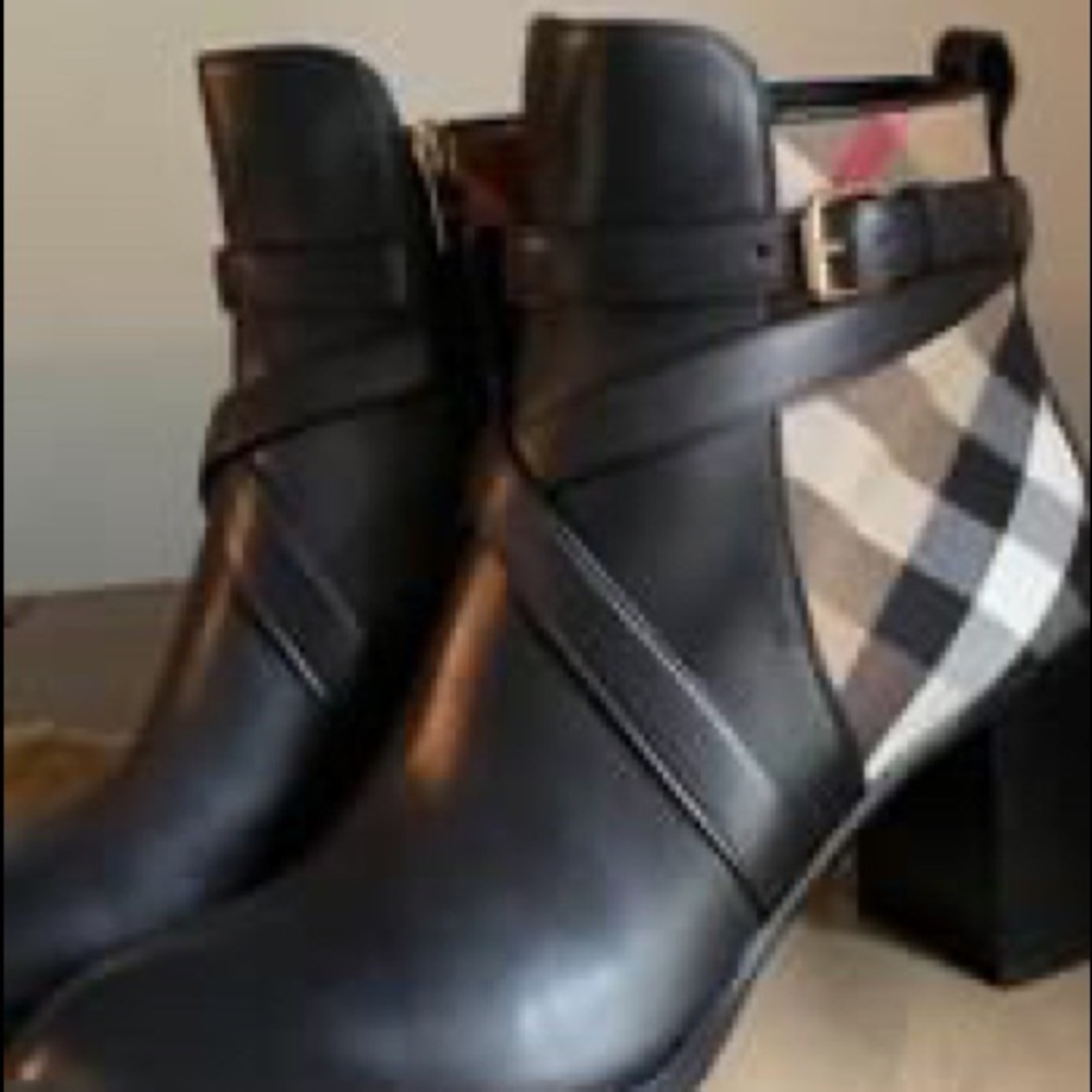Burberry Women's Leather & House Check Booties